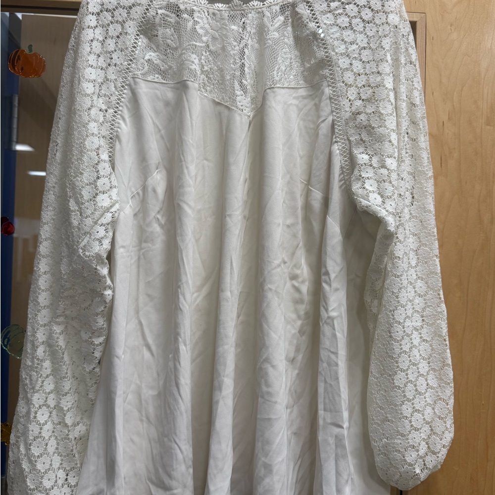 Torrid White Lace Blouse